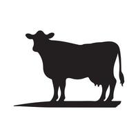 simple Cow silhouette Style with white background vector