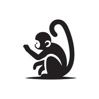 new monkey silhouette Style with white background vector