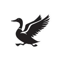 Creative simple Duck and Swan silhouette Style with white vector