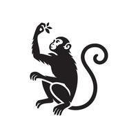modern simple monkey silhouette Style with white background vector