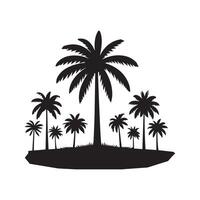 Creative Palm tree silhouette Style with white background vector
