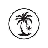 Creative modern simple Palm tree silhouette Style with white background vector