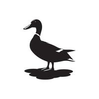 Duck and Swan silhouette Style with white background vector