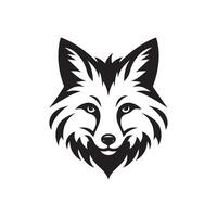 Creative modern Fox face silhouette Style with white background design vector