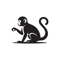 Creative simple monkey silhouette Style w vector