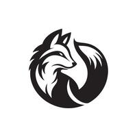 Creative modern simple Fox silhouette Style with white background design vector
