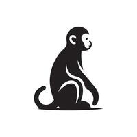 Creative modern simple monkey silhouette Style with white background design vector