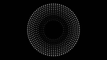 Circular tunnel polka dots black and white rotating. moving dots animation. video