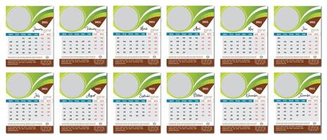 Modern Wall Calendar 2025 Design Template with Gradient Color vector
