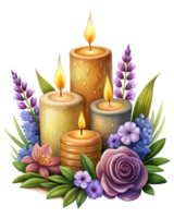 Classic Candlelight with Flower Arrangement png