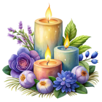 Elegant Flower and Candle Display for Occasions png