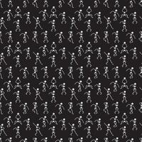 Dancing skeletons on a black background. Seamless pattern. vector
