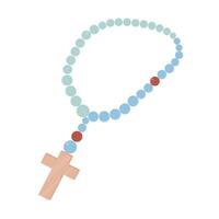 Prayer beads the Holy Cross. Symbol of Christianity. Isolated on white background. vector