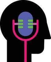 Online Podcast with a Profile and a Neon Microphone vector
