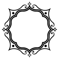 Simple elegant frame design with a black border on transparent background. The frame features intricate swirls and dots. png