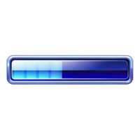 A blue progress bar loading icon with a transparent background. png