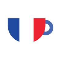 Coffee cup in colors of French flag vector