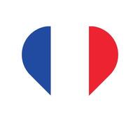 Heart-shaped element in colors of French flag vector