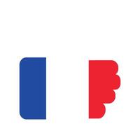 Thumb up element in colors of French flag vector