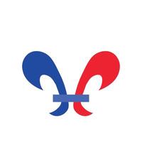 Lily flower element in colors of French flag vector