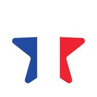 Star element in colors of French flag vector