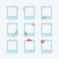 Polaroid frame icon collection. flat style elements. cartoon isolated illustration vector