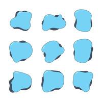 Blue abstract blob icon collection. flat style elements. cartoon isolated illustration vector