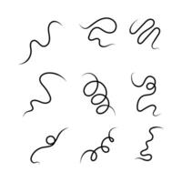 Abstract squiggle decorative icon collection. outline style. isolated element illustration vector