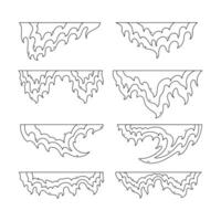 Fire icon collection. outline style. isolated element illustration vector