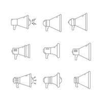 Megaphone line icon collection. outline style. isolated illustration vector