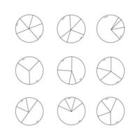 Pie chart line icon collection. outline style. isolated element illustration vector