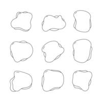 Abstract blob line icon collection. outline style. isolated illustration vector