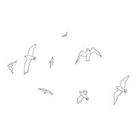 Birds fly in a row vector