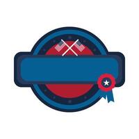 Round message frame and flags for USA patriotic holiday and events vector