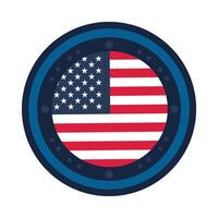 Flag round element with frame for USA patriotic holiday and events vector