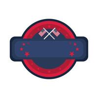 Round element with field for message for USA patriotic holiday and events vector