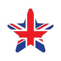 Star-shaped element in colors of UK flag vector