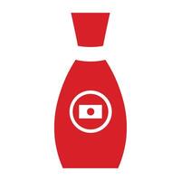 Soy sauce bottle in colors of Japanese flag vector