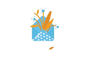 Withered flowers in envelope in solid cartoon style vector