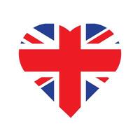 Heart-shaped decorative element in colors of UK flag vector