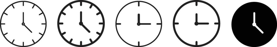 Clock icon set. Time icon sign vector