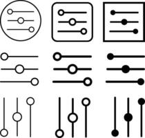 Filter icon set. Filter control setting sign icon style vector