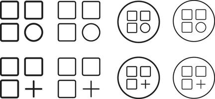 Menu bar flat icon set. Website navigation menu vector