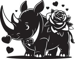 A rhino with a black face and a white background vector
