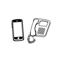 Phone and phone icon vector