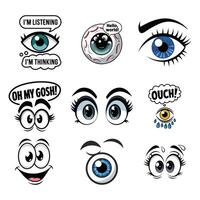 Eye stickers set with different expressions vector