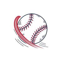Baseball ball with red and blue stripes vector