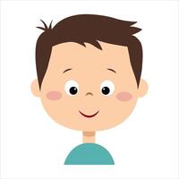 Boy with emotion of curiosity. Face expression. The boy is interested vector