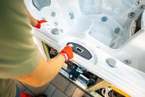 Repairing a Hot Tub Control Panel at a Residential Location During Daylight Hours photo