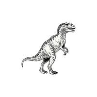 A drawing of a t - rex walking vector